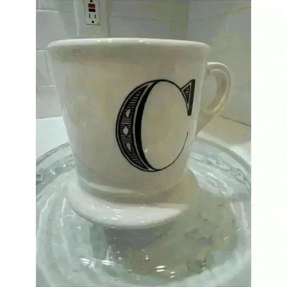 Anthropologie Monogram Mug Letter C White Coffee Tea